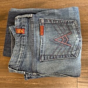 Men's Blue Denim Jeans with Embroidered Pocket